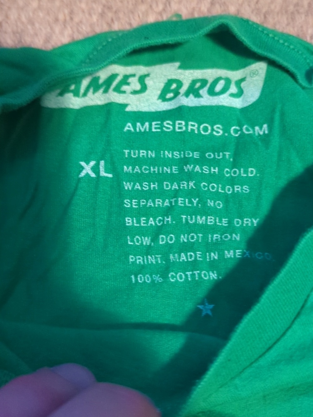 Mens Ames Bros Easy Street Records Size XL Green/Yellow - Picture 4 of 5